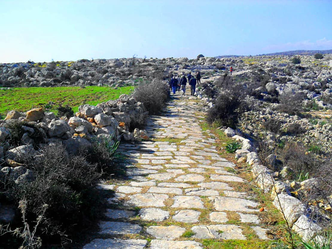 An ancient Roman stone road through the Cilician countryside near Tarsus.