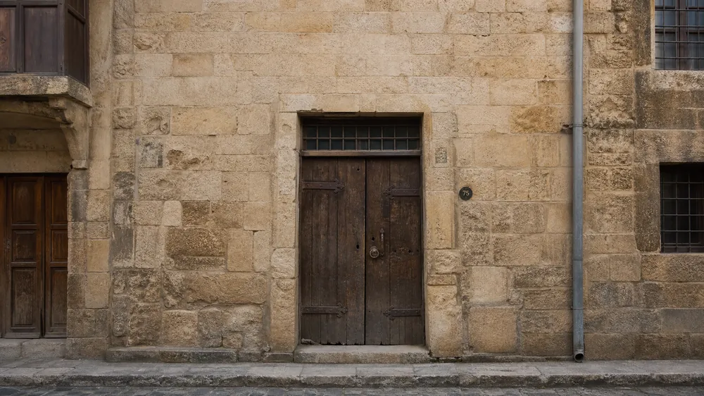 A carved wooden door of an old Tarsus house